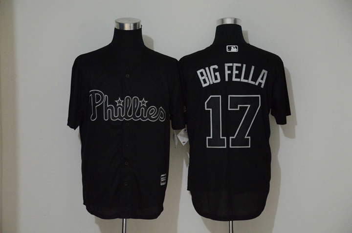 Phillies 17 Rhys Hoskins Big Fella Black 2019 Players' Weekend Player Jersey,We sell and wholesale Phillies 17 Rhys Hoskins Big Fella Black 2019 Players' Weekend Player Jersey on line form chian!